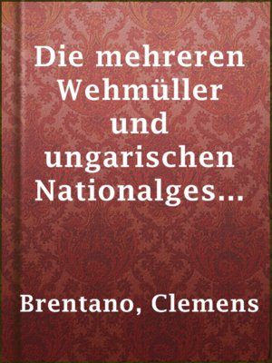 Die mehreren Wehmüller und ungarischen Nationalgesichter - ebook